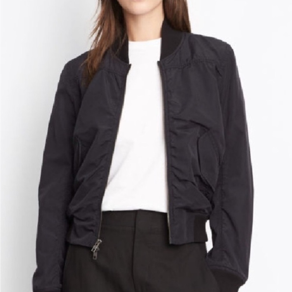 Vince Women's Dark Blue Bomber Jacket, size XS